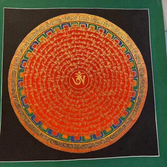 Sacred Mantra of Compassion Mandala Wall Canvas Painting. - Picture 6 of 8